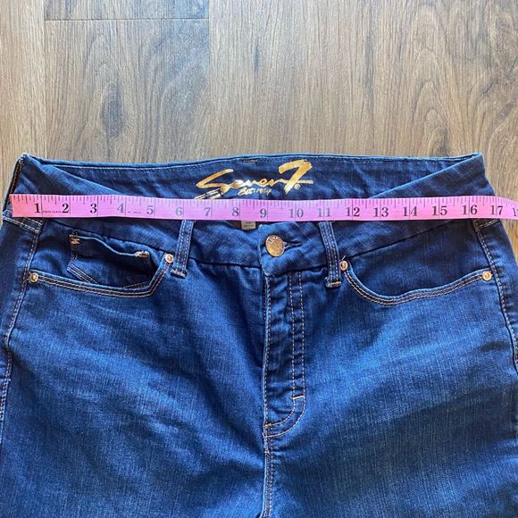 Seven 7  Women's Blue High Rise Tummyless Skinny Jeans 14 - Picture 5 of 6